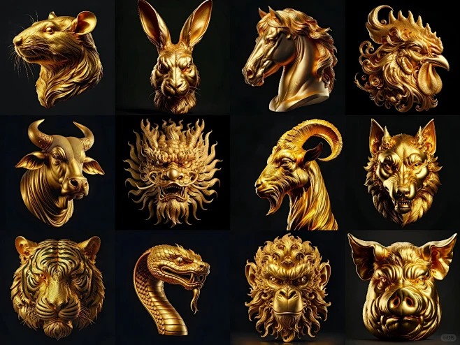 Chinese astrology wheel: the 12 zodiac animals arranged as symbols across a repeating cycle